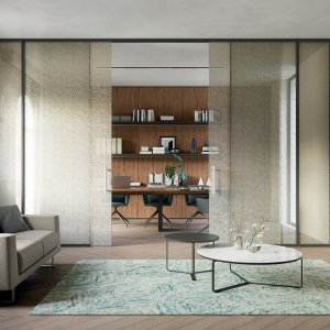 Besprechungsraum mit Glastrennwänden von Quadrifoglio