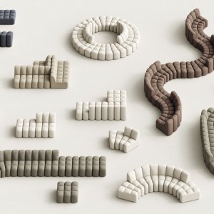 Wartebereich mit Sofas Array eingerichtet