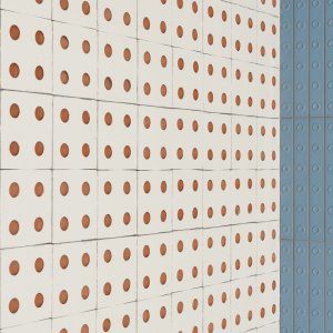 Bloc outdoor Mauer in einem Innenhof