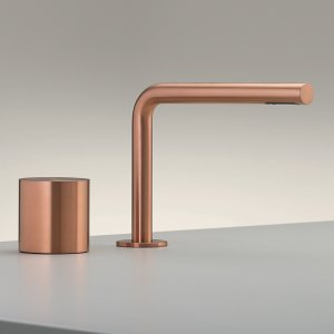 Opus Zweiloch-Mischer mit schwenkbarem Auslauf in Copper satiniert