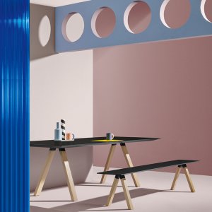 Linoleumplatte mit Sperrholzkern am Arki-Table von Pedrali