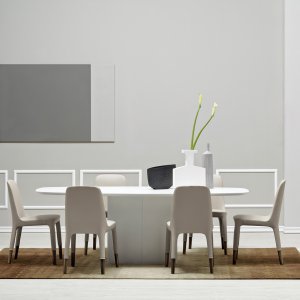 Stuhl Ester 691, 48 cm breit, mit Stoffbezug