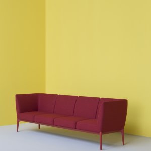Social Plus mit vier Sitzen, 2850 mm breit, in einem Wohnraum