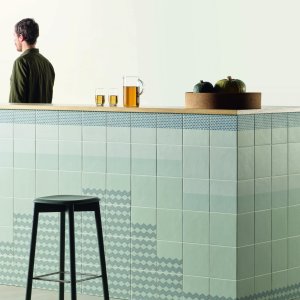 Tape Kollektion Muster Grainy Green in glasiertem Feinsteinzeug
