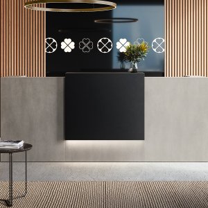 LED-Lichtlinie am Sockel der Z2 von Quadrifoglio Empfangsablage