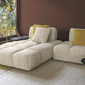 Gerades Sofa Qubik mit 200 cm in hellem Stoff