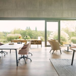 Sichtblende in Soft Touch am se:vision Tisch
