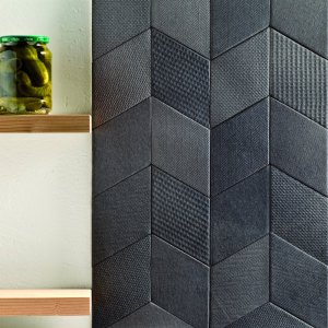 Fuenf Strukturen im Vergleich auf Tex Platten in Cream
