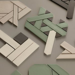 Badezimmer mit Weaving in Grey