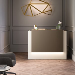 Z2 Empfangstheke von Quadrifoglio in einer Schweizer Bürolobby