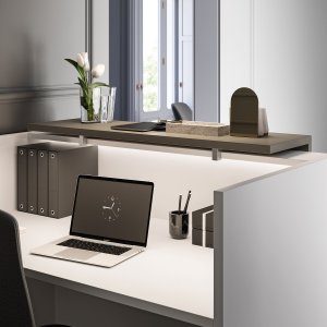 Abgesenktes Modul im Z2 von Quadrifoglio Tresen in durchgehender Optik
