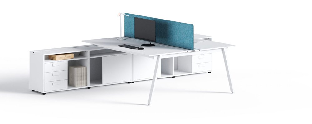Schreibtisch mit Rollcontainer