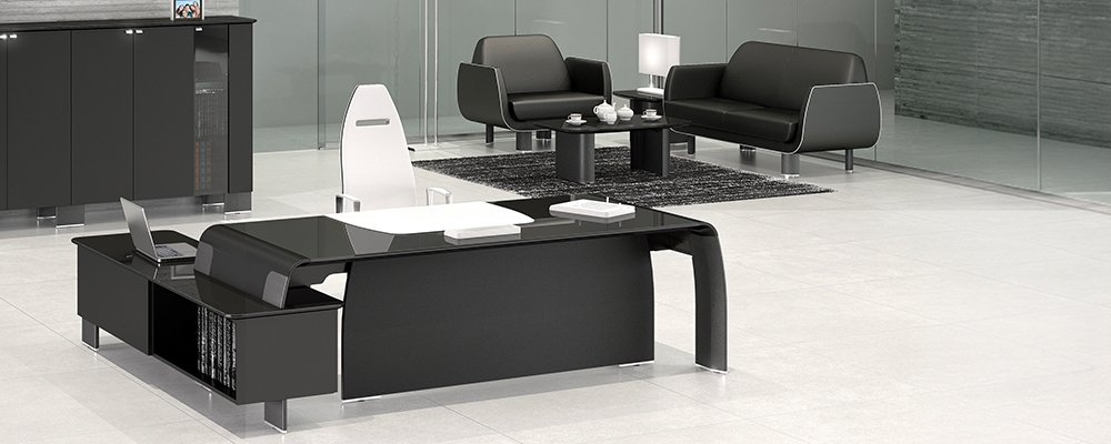 Schreibtisch mit Anbautisch und Sideboard